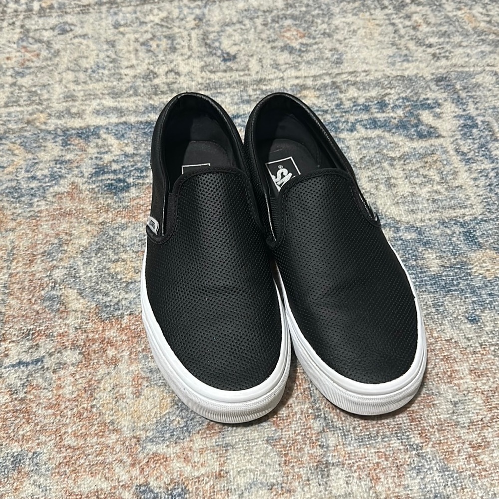 Vans Black Slip-On Sneakers with White Soles